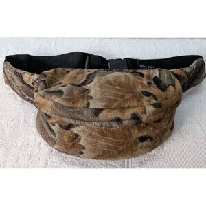 Mountain Cork Fleece Pouch Forest Camouflage Vintage USA Hip Bum Bag Fannypack